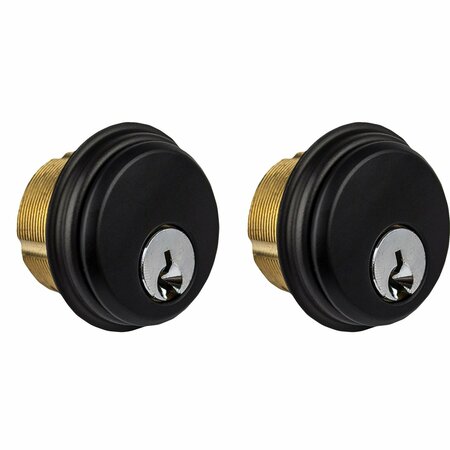 GLOBAL DOOR CONTROLS 1-5/32 in. Mortise Double Brass Keyed Alike Cylinder Lock for Adams Rite Type Storefront Door in Duronodic TH1100-BCX2DU